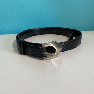 Jeff Deegan Designs Vintage Luxury Black Lizard Belt Mens Size 34